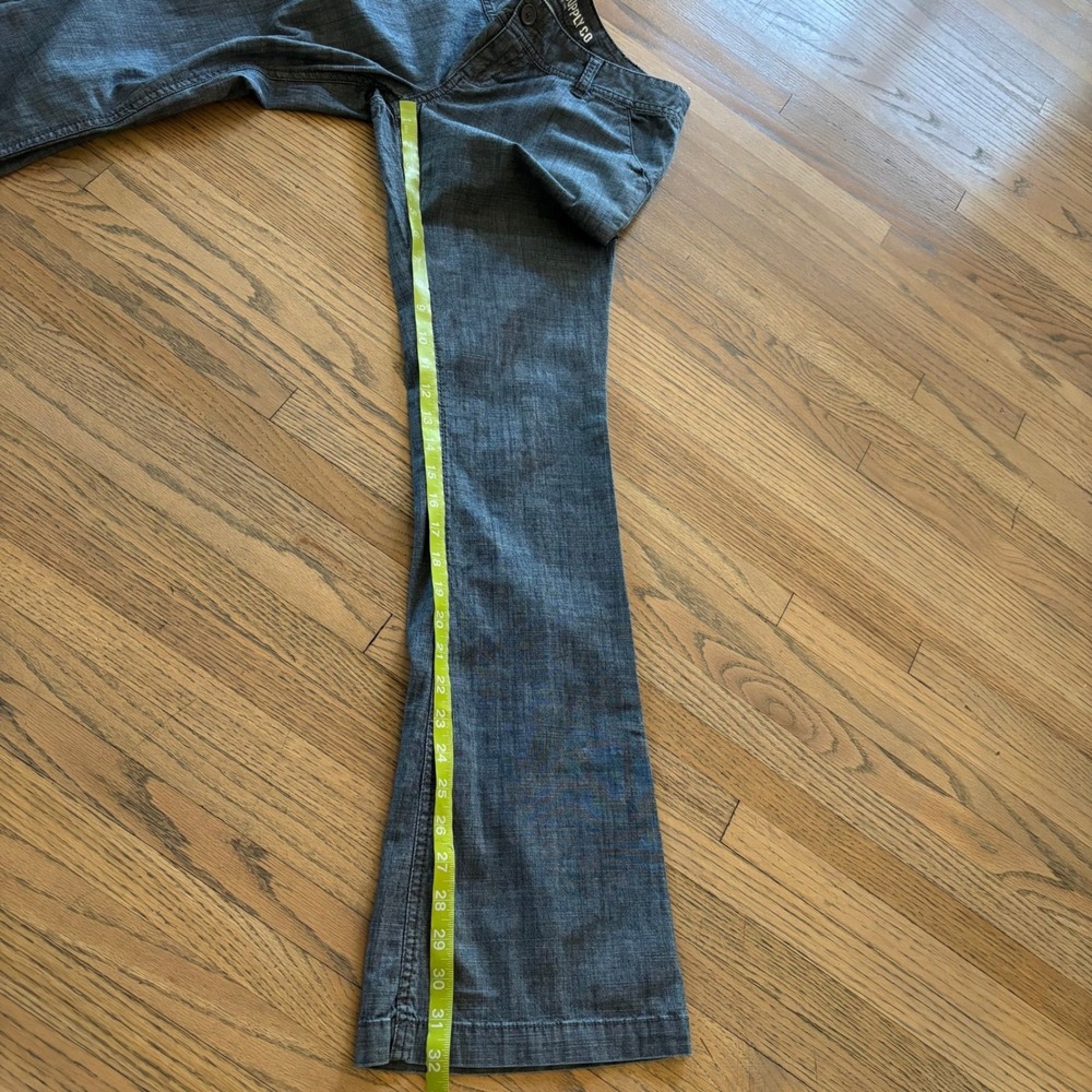 Mossimo Supply Co Womens Blue Flare Leg Low Rise Pants Size 5 Fit 6 Y2K Boho - Picture 4 of 6